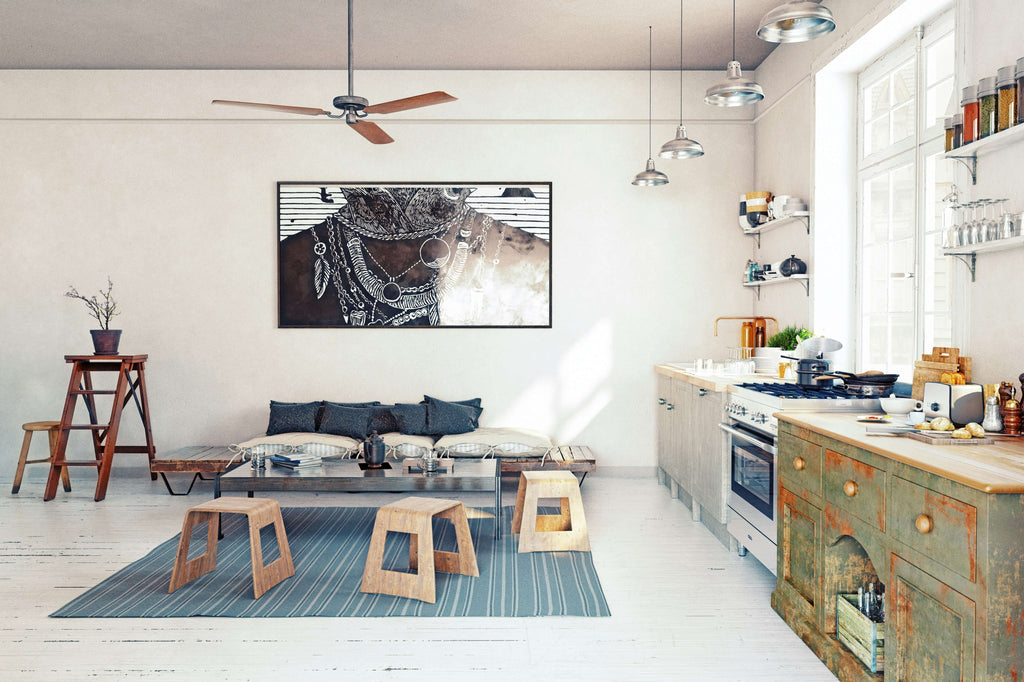 Bright and cozy eco-friendly living room with reclaimed wood furniture and stylish decor.