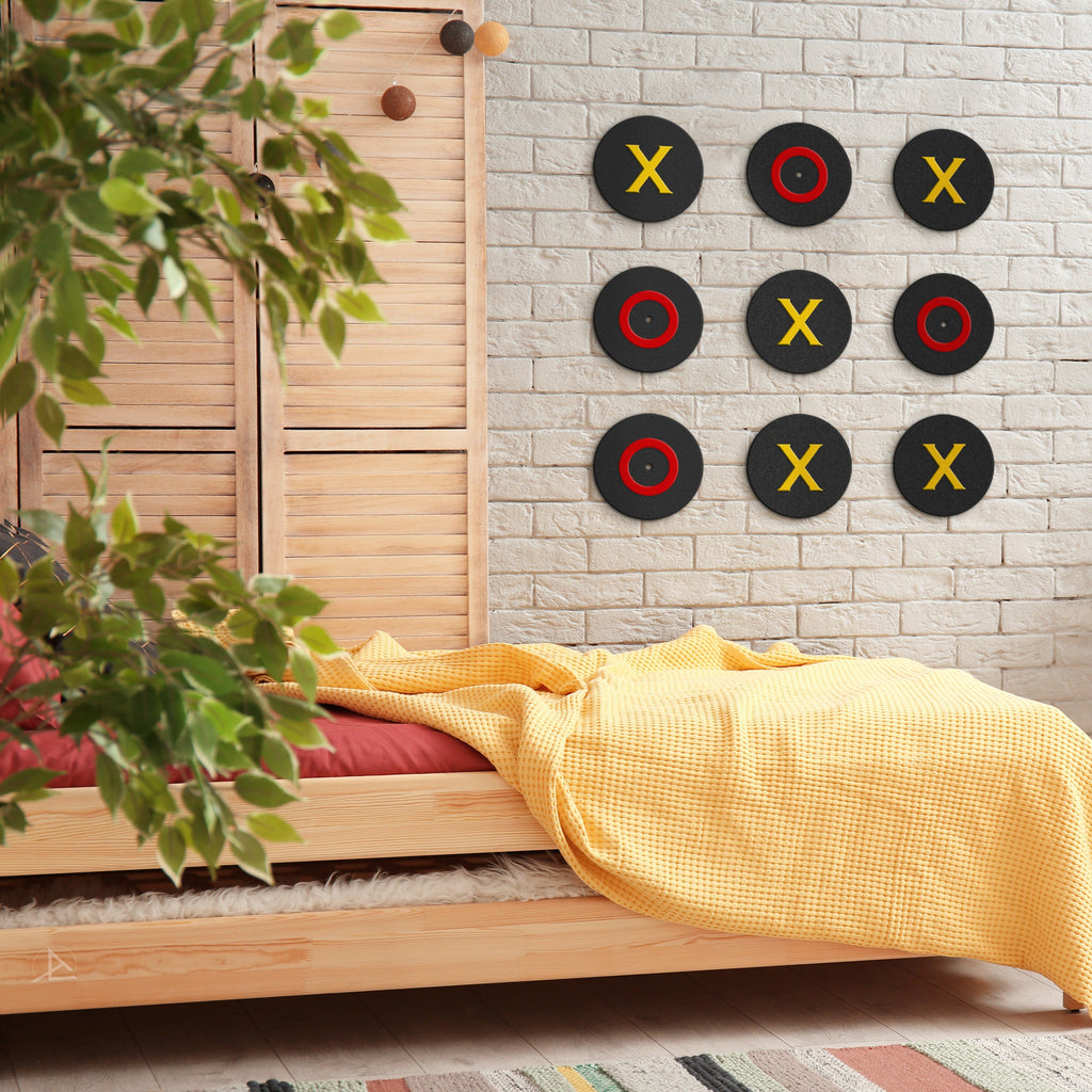 -archtwain-Tic Tac Toe 'Colorful Clash' Wall Game-home office decorations