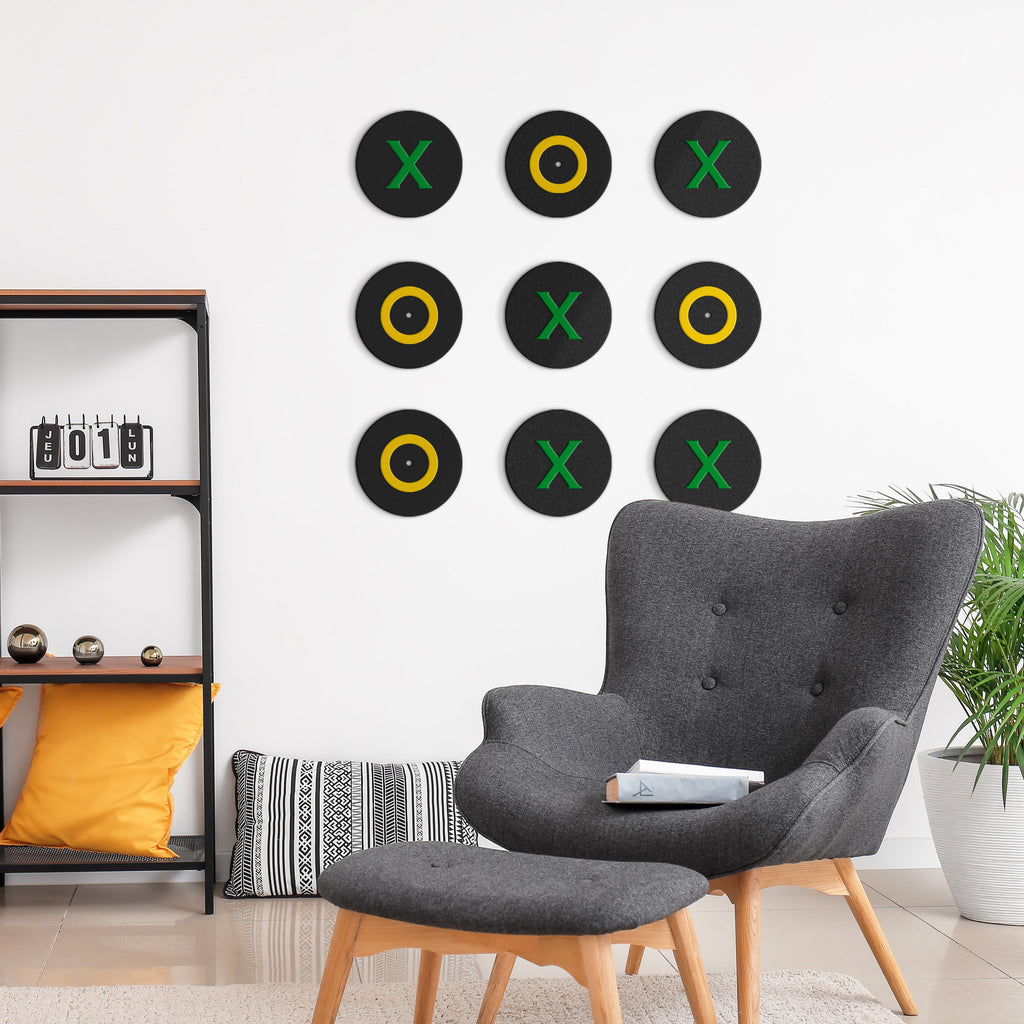 -archtwain-Tic Tac Toe 'Colorful Clash' Wall Game-home office decorations