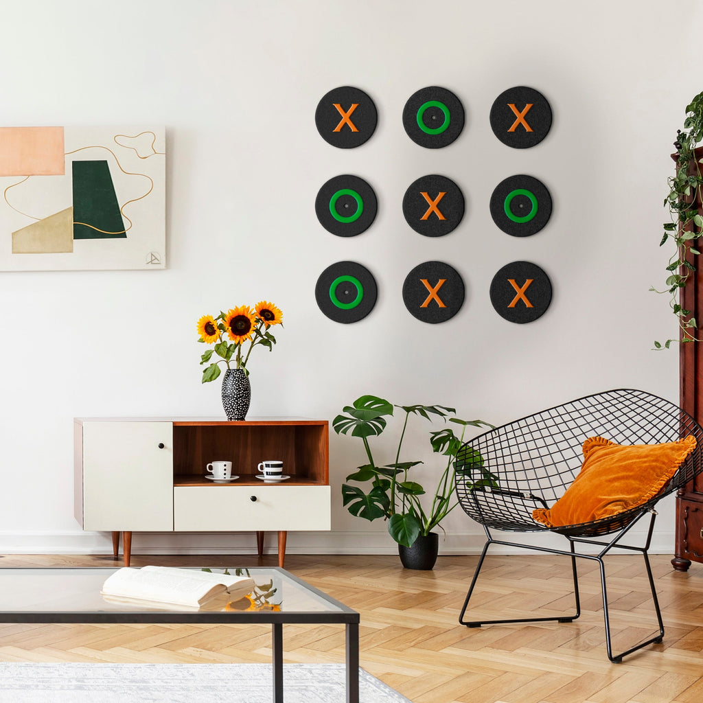 -archtwain-Tic Tac Toe 'Colorful Clash' Wall Game-home office decorations