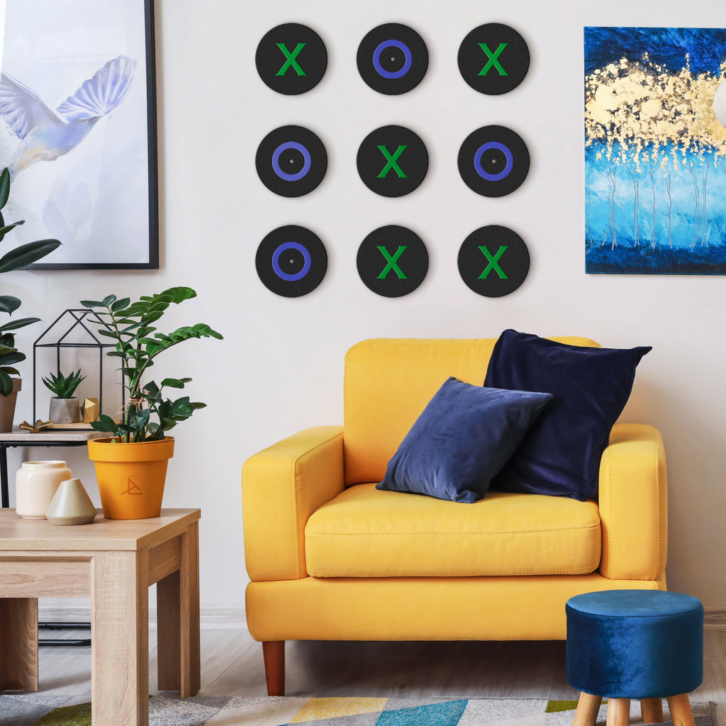 -archtwain-Tic Tac Toe 'Colorful Clash' Wall Game-home office decorations