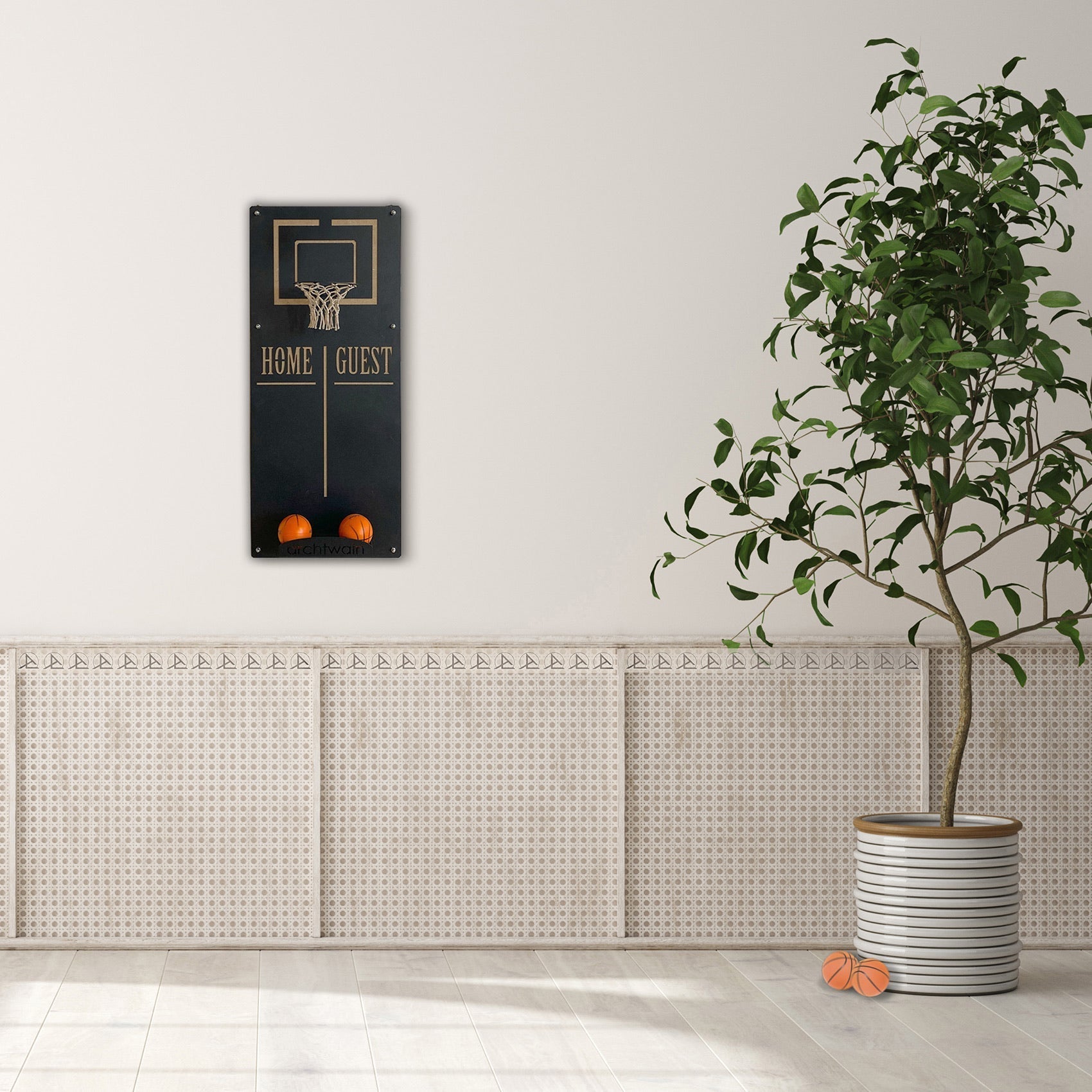 Wall Game Racket Basketball Craft – Wall Mounted Hoop Game for Home & Office Fun – archtwain