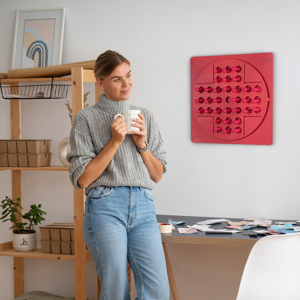 Peg Solitaire Pink – Playful Wall Puzzle Game for Modern Homes – archtwain
