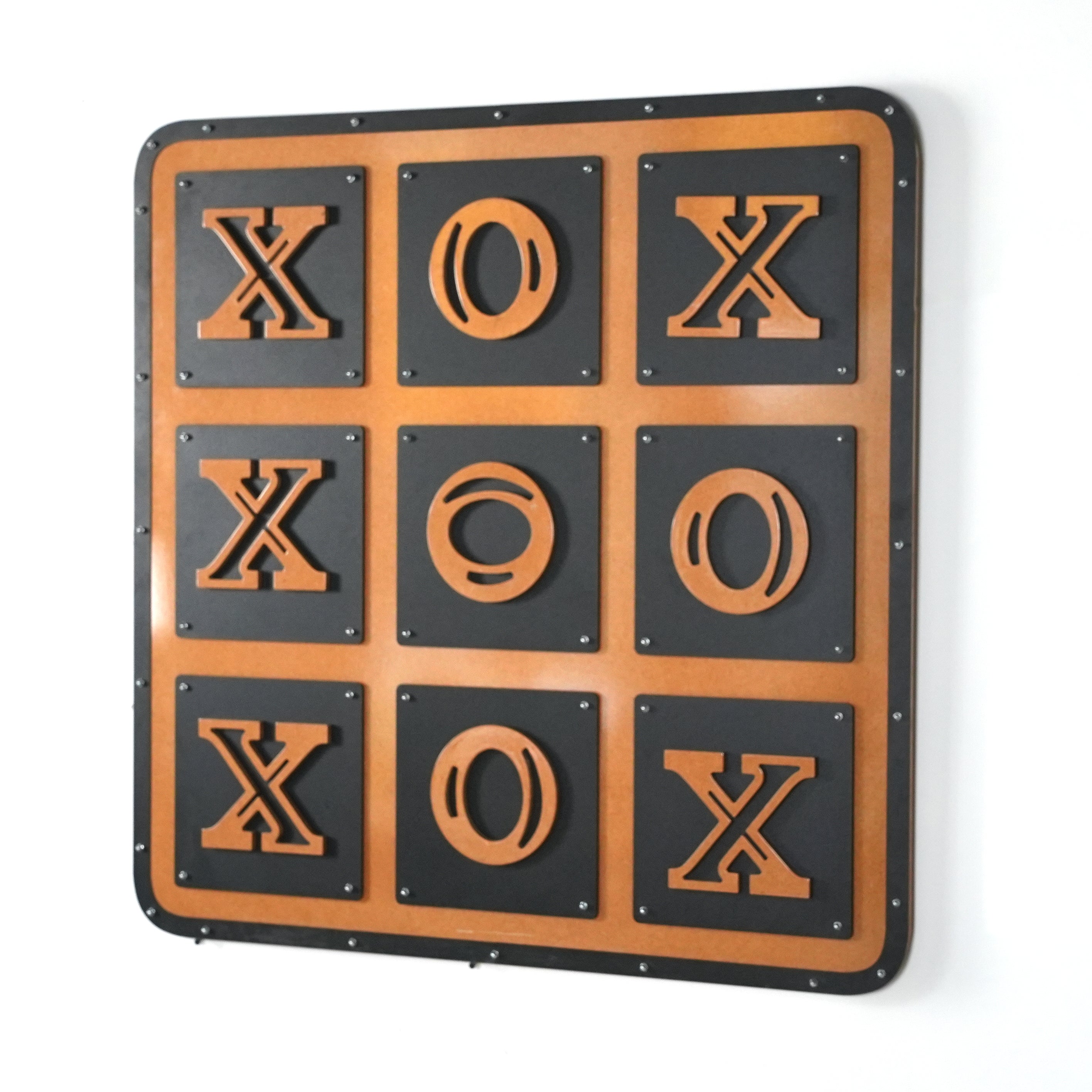 Giant X-O-X – Wooden & Metal Tic Tac Toe Wall Game Decor – archtwain