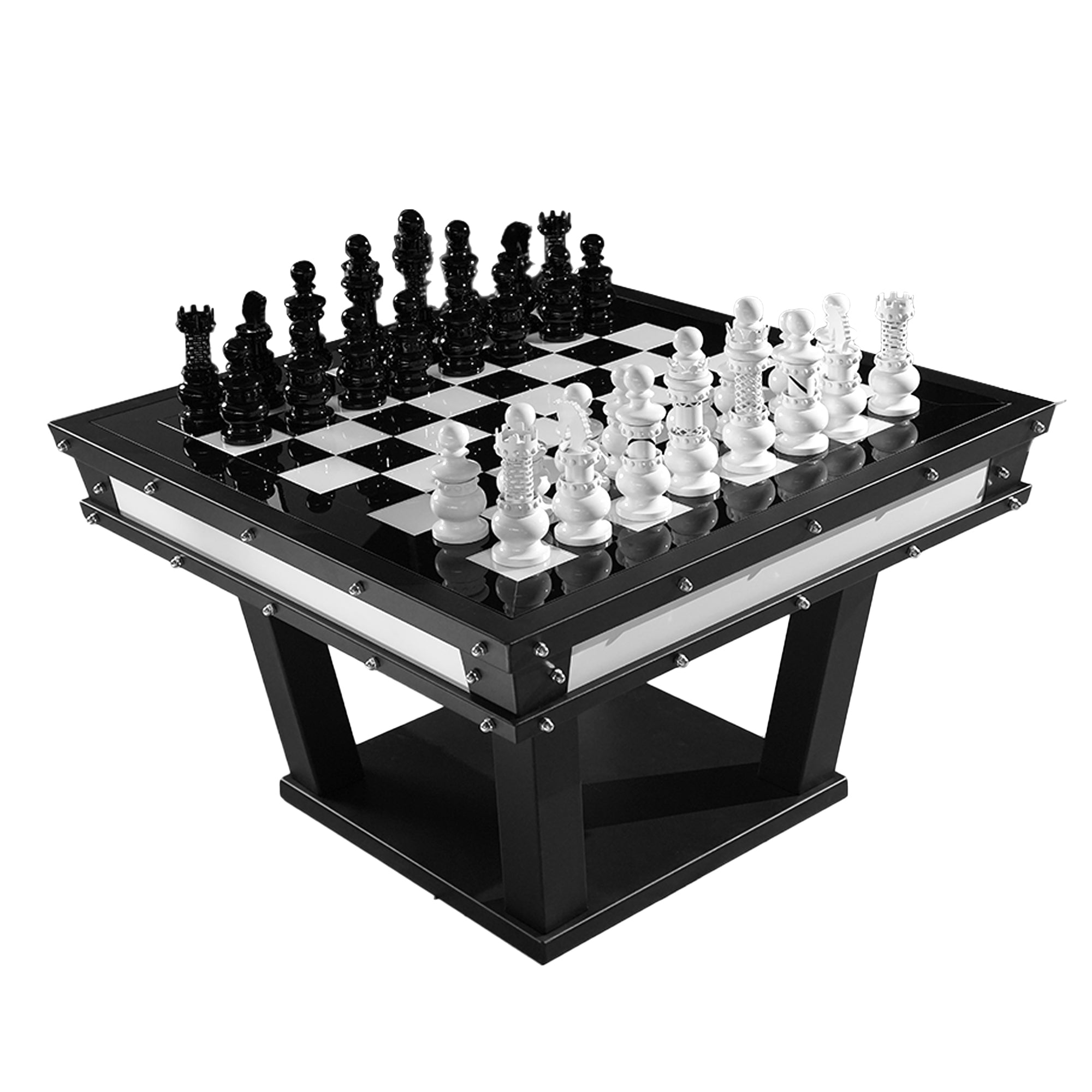 Chest Set Table Masterpiece CheLuxury Chess Table - Metal & Wood Masterpiece Chess Set ...