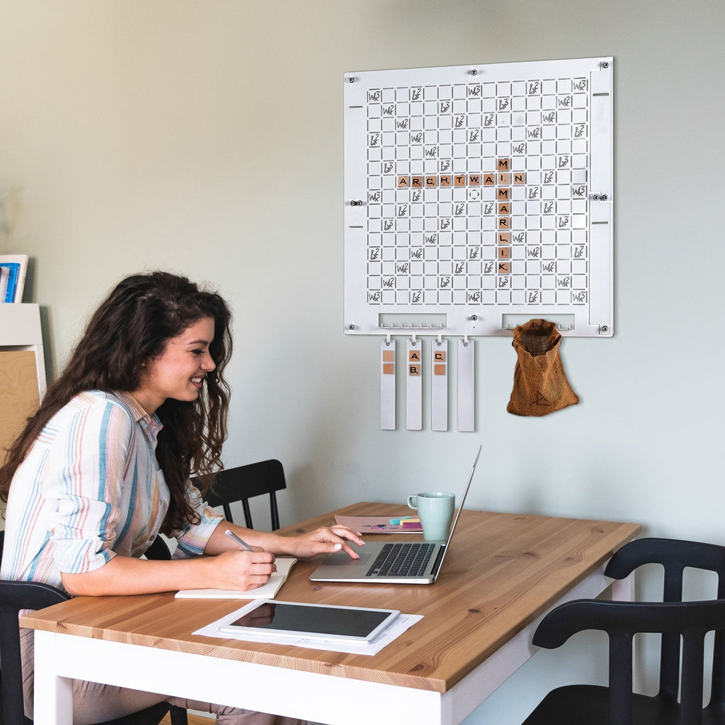 game-archtwain-White Words Scrabble Wall Game-home office decorations