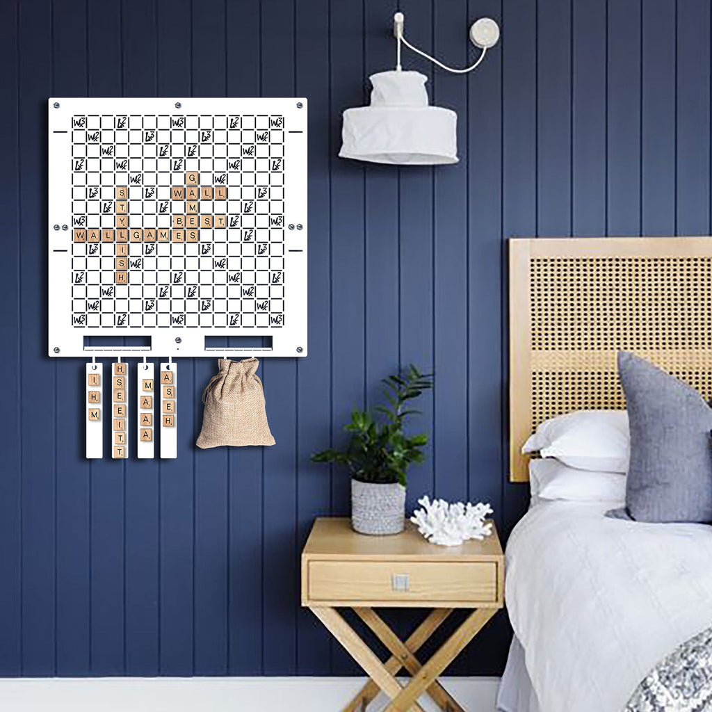 game-archtwain-White Words Scrabble Wall Game-home office decorations
