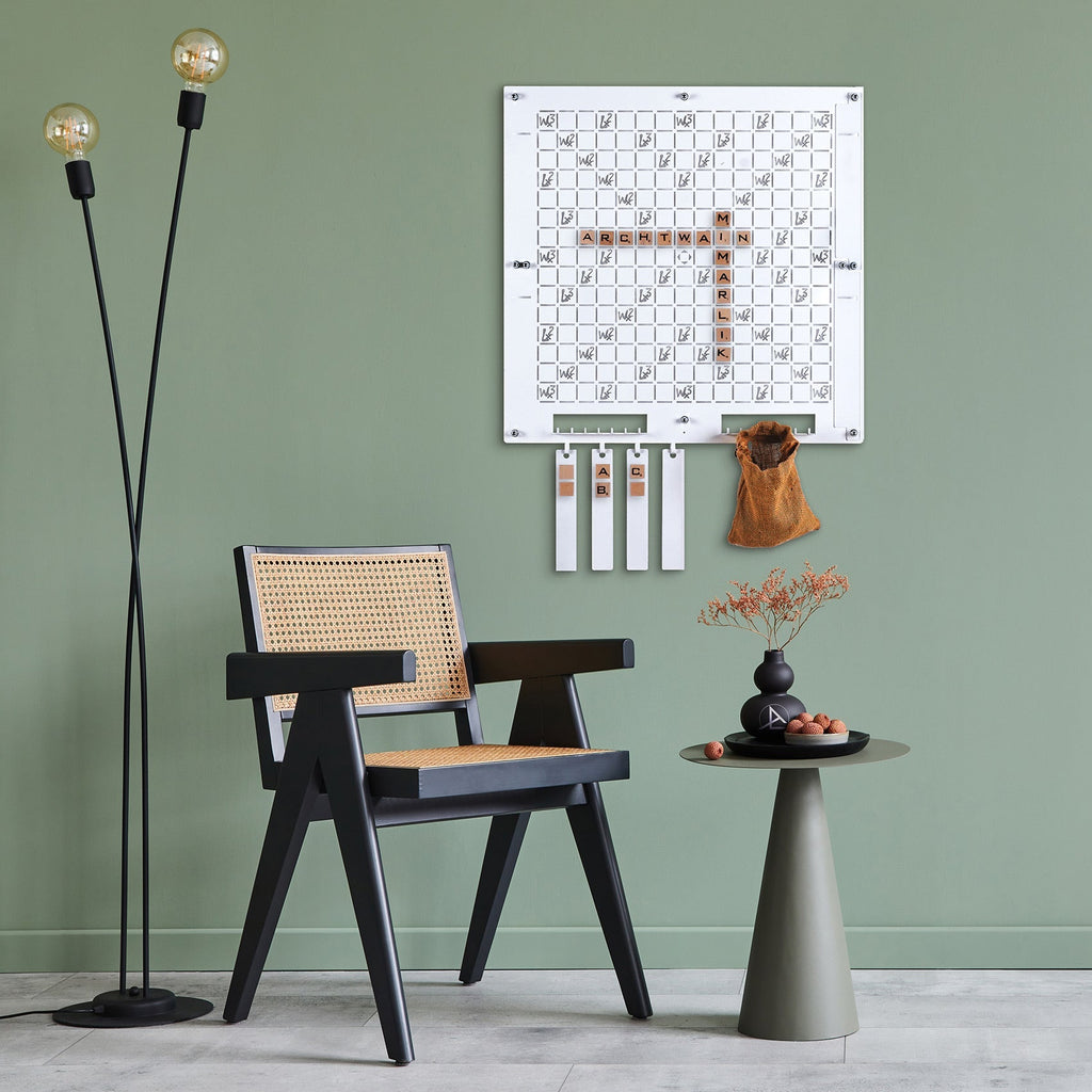 game-archtwain-White Words Scrabble Wall Game-home office decorations