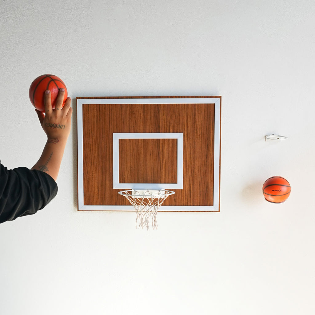 game-archtwain-Wooden Single Hoop | Walnut-home office decorations