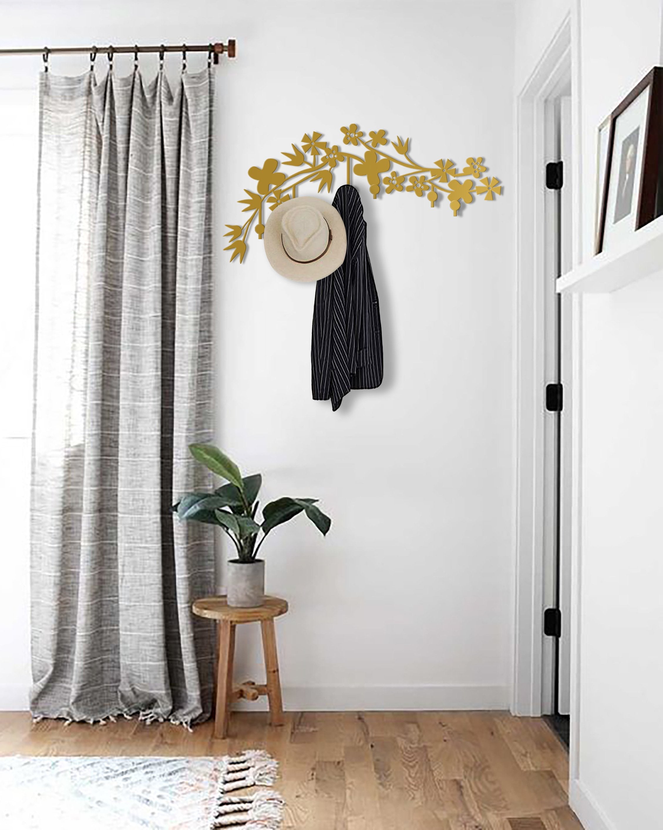 Aftab Rack Modern Coat Rack Afitab Gold | Archtwain Wall Mounted Metal Sign Home ...