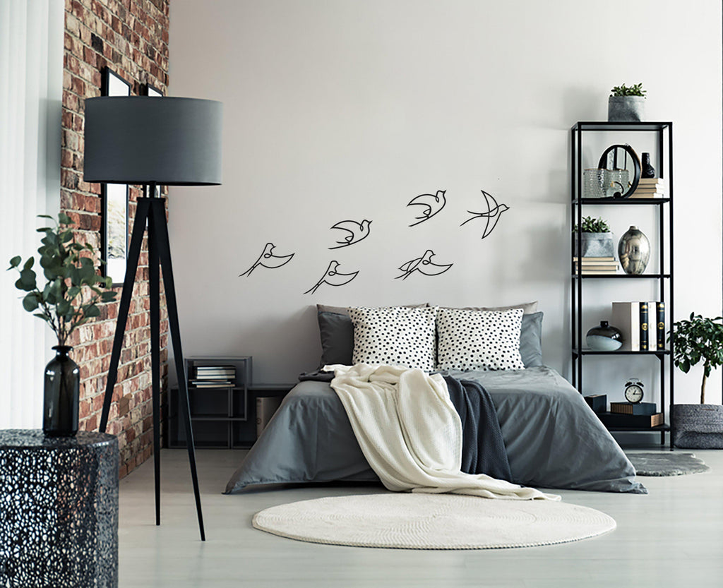 Metal duvar dekor-archtwain-Birds Wall Art Set-home office decorations