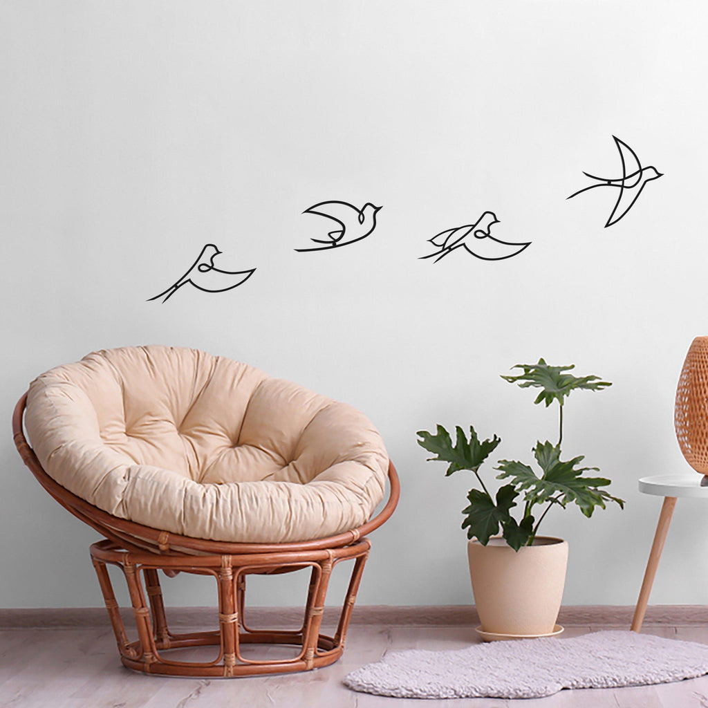 Metal duvar dekor-archtwain-Birds Wall Art Set-home office decorations