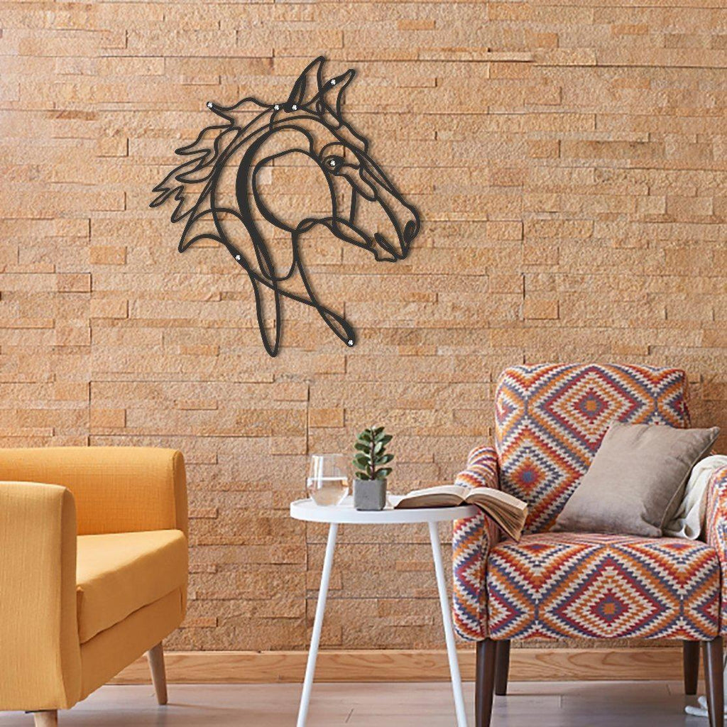 Metal duvar dekor-archtwain-Horse - Metal Wall Art-home office decorations