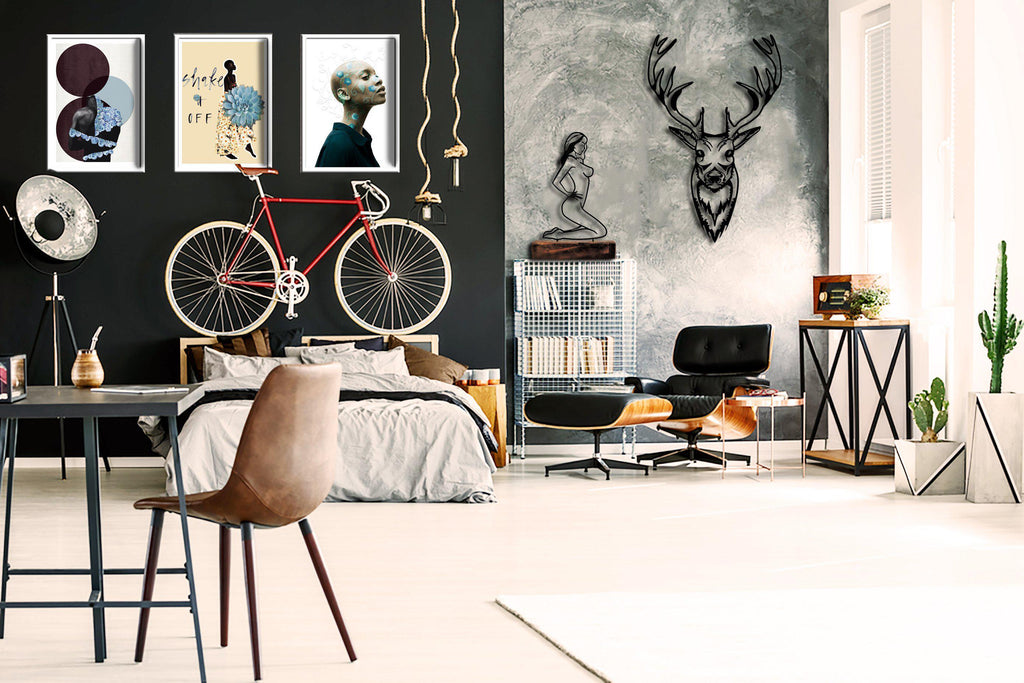 Metal duvar dekor-archtwain-Stag - Metal Wall Art-home office decorations