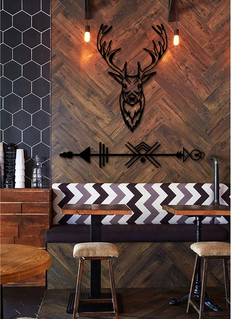 Metal duvar dekor-archtwain-Stag - Metal Wall Art-home office decorations