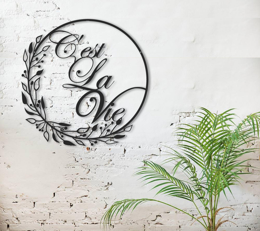floral arts-archtwain-C'est La Vie - Metal Wall Art-home office decorations
