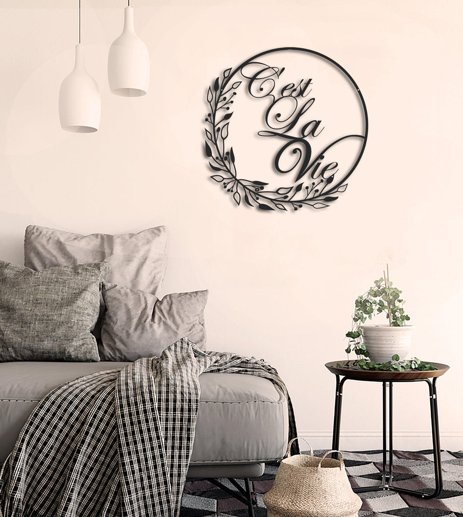 floral arts-archtwain-C'est La Vie - Metal Wall Art-home office decorations