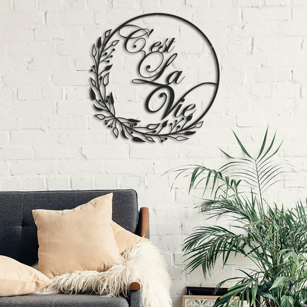 floral arts-archtwain-C'est La Vie - Metal Wall Art-home office decorations