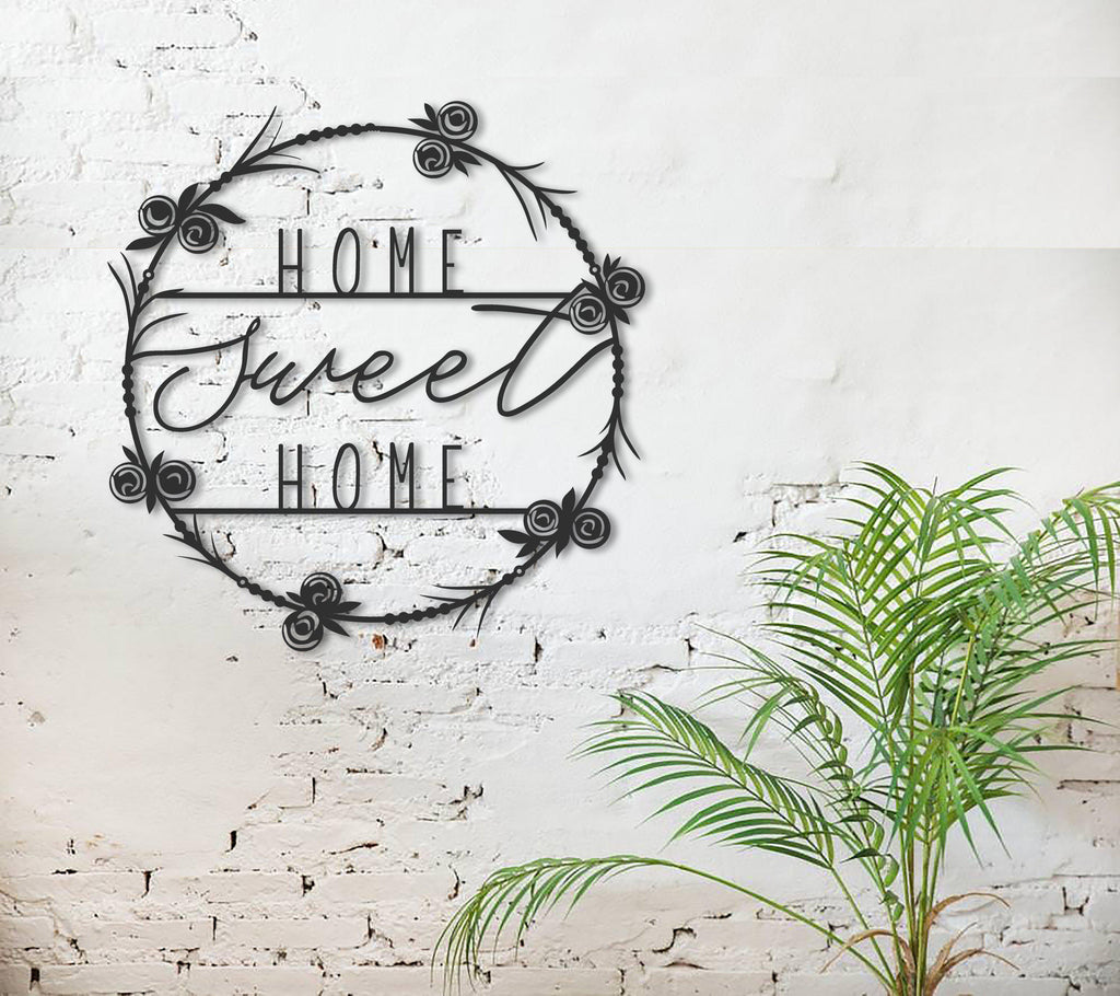 floral arts-archtwain-Sweet Home - Metal Wall Art-home office decorations